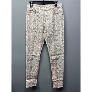 AG Adriano Goldschmied Women's Jeans 29R The Farrah Skinny Ankle Tan Snake Print